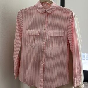 Maison Kitsune Pink Striped Button-Up Shirt